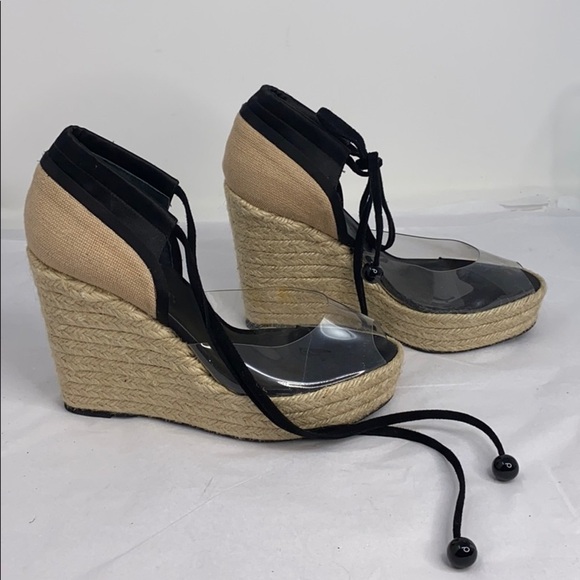 Sonia Rykiel Sz 39 Wedge Platform Clear Sandal - Picture 1 of 12